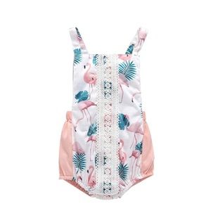 Flamingo Summer Baby Girl Romper